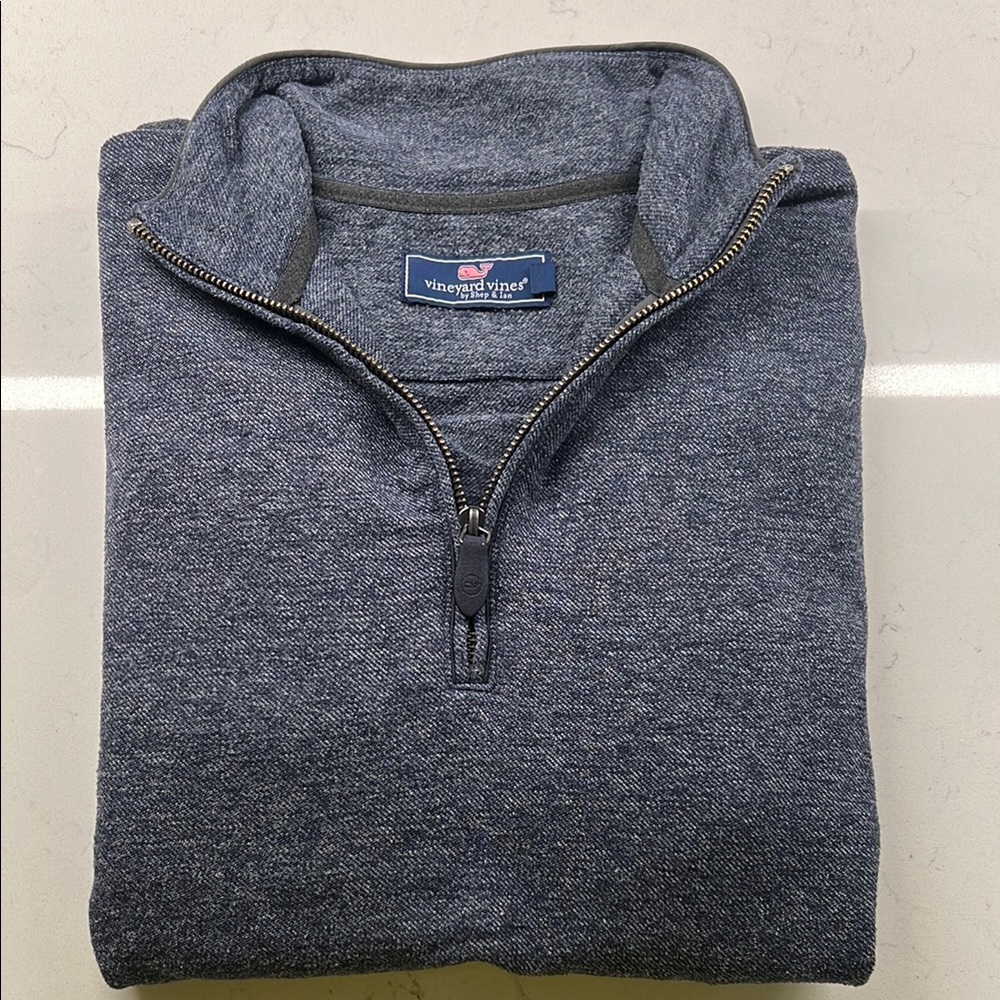 Vineyard Vines Gray Quarter zip Sweater Classic Knit Design